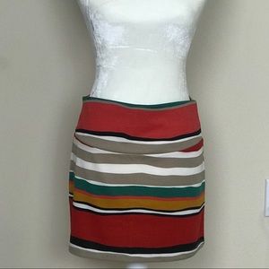 Color Stripe Pencil Skirt.